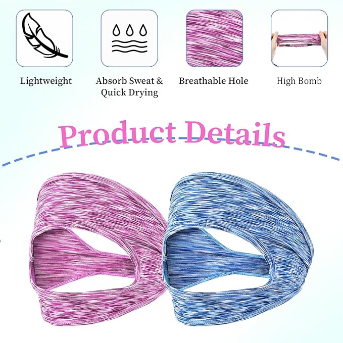 Grevosea 2 Pack VR Eye Mask, Adjustable Breathable VR Sweat Band Comfortable and Sweat-Resistant Eye Face Cover for Meta/Oculus Quest 2/3/3S/Pro Most VR Devices and Any Head Size