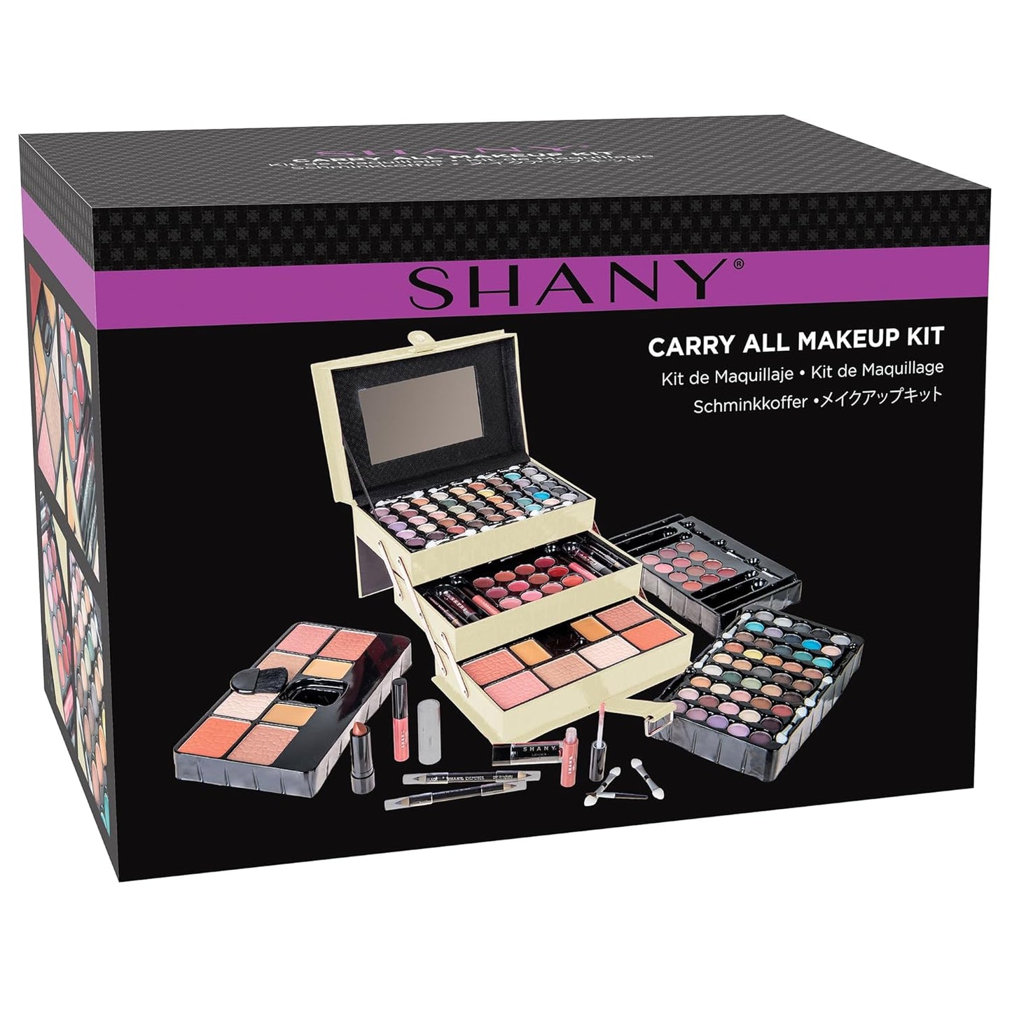 SHANY All In One Makeup Set, Eyeshadow, Blushes, Face Powder, Lipstick, Eye liners, Make up Pencils and Cosmetics Mirror - Makeup Kit With Reusable Storage Beauty Box - White
