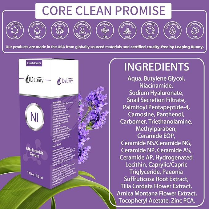 3 Pack Niacinamide Serum with Ceramide for Face Moisturizing Inhibits Melanin & Restore Skin Natural, Anti-Aging and Shrinks Pores (1Fl.Oz / 30ml)