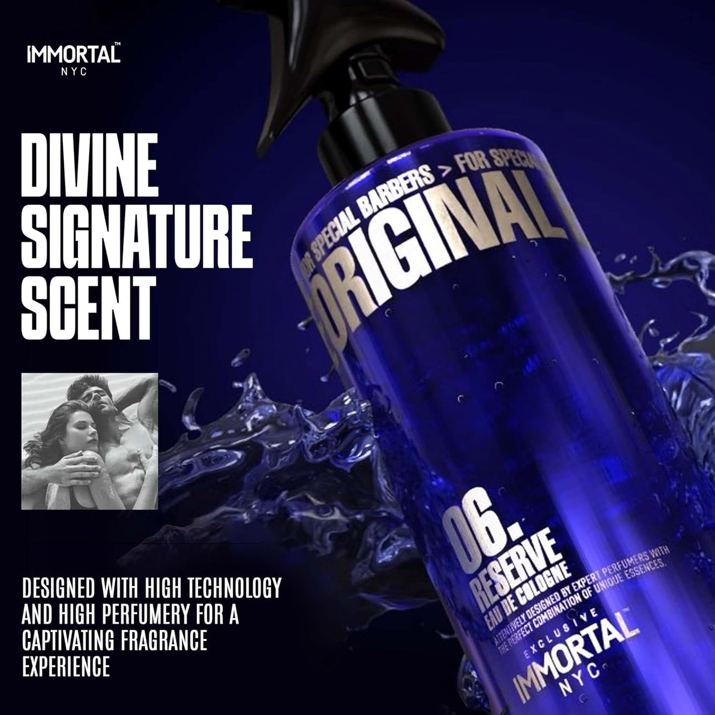 Immortal NYC Reserve 06, After Shave Spray Body/Face Men's Cologne, 17 oz - Exclusive Barbers - Softens Skin - Refreshes/disinfects and Relieves Face and Skin - Moisturizing Formula After Shaving