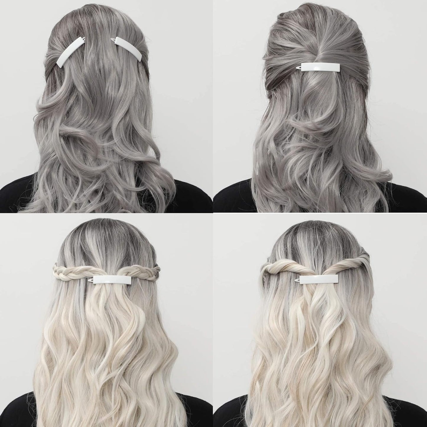 12pcs Hair Barrettes Set for Women and Girls, Hair Clips for Thick Thin Fine Hair, Non-metal Hair Accessories, Non-Slip Grip Handmade Snap Hairpin, BPA Free, Made in KOREA