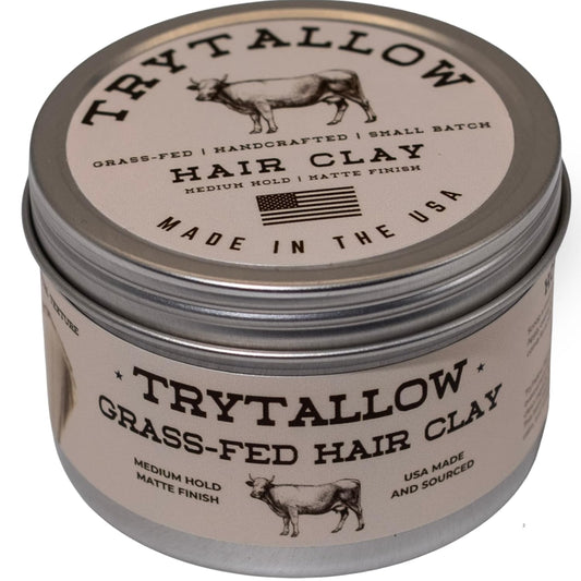 Natural Hair Clay Pomade - All Natural Hair Styling Clay for Men and Women Made With 100% Real Ingredients that Promote Hair and Scalp Health. Medium Hold, Matte Finish.