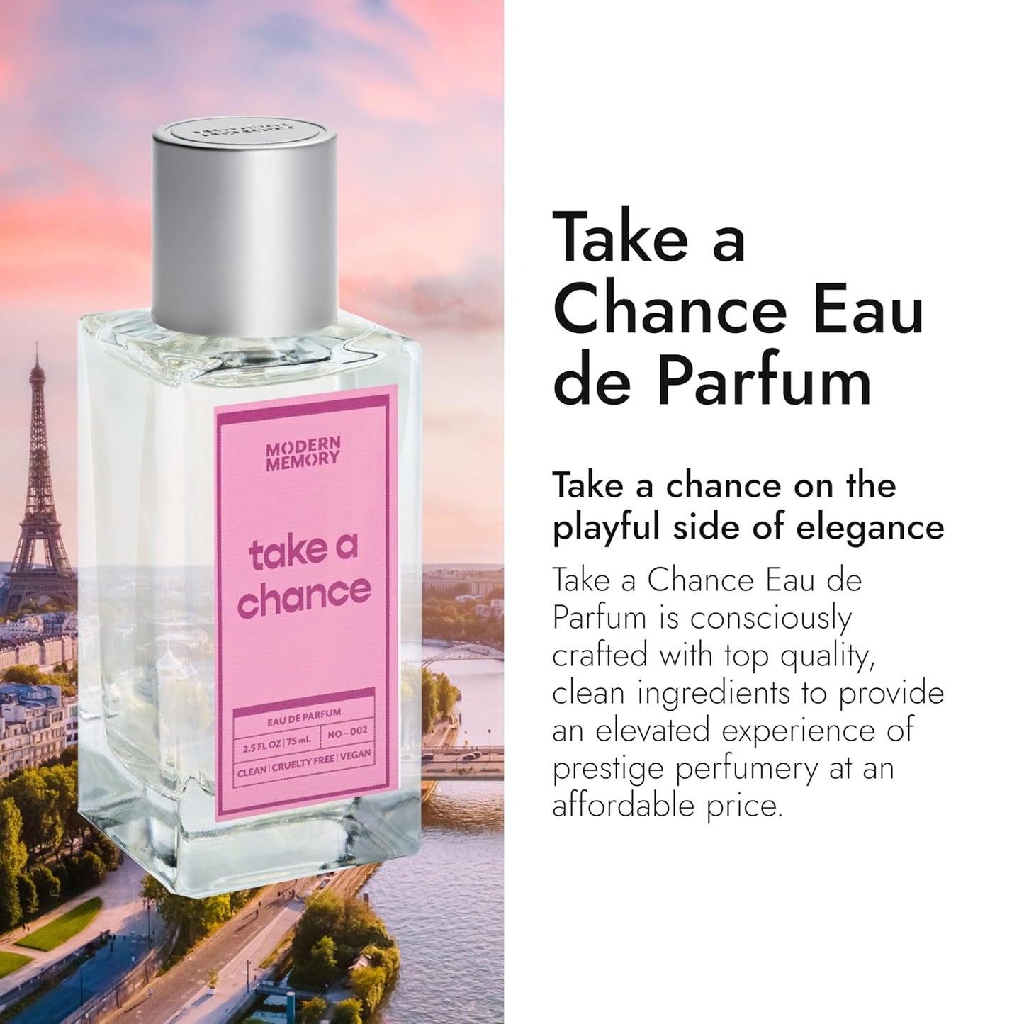 Modern Memory Take a Chance Eau de Parfum for Women, 2.5 fl oz - Notes of Grapefruit, Jasmine & White Musk