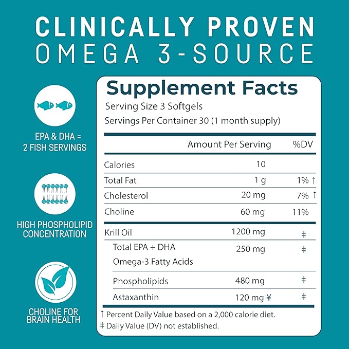 Kori Krill Oil Omega 3 Supplement, 400 mg 90 Softgels,