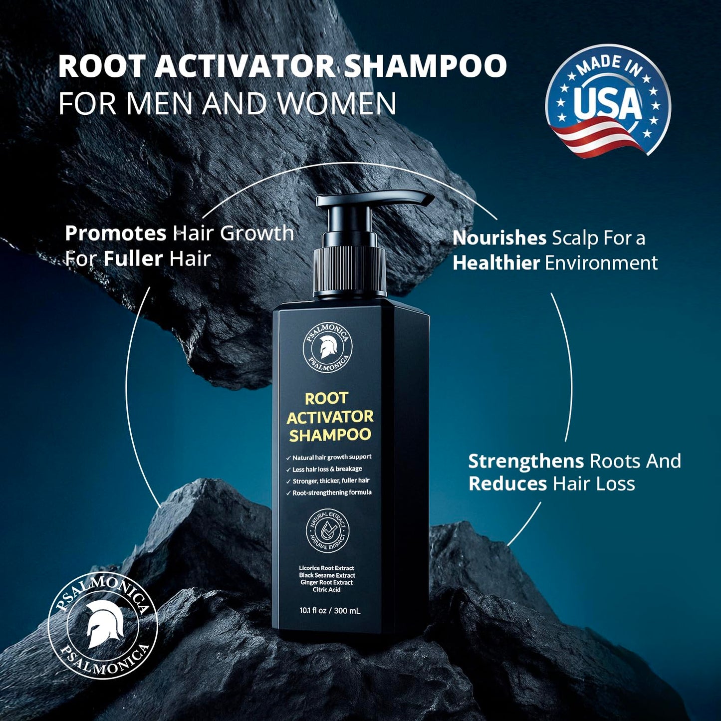 Root Activator Shampoo for Men - Hair Growth Shampoo for Hair Loss and Thinning Hair - Hair Loss RegrowthTreatments for Women Men (10.1 Fl Oz (Pack of 2))