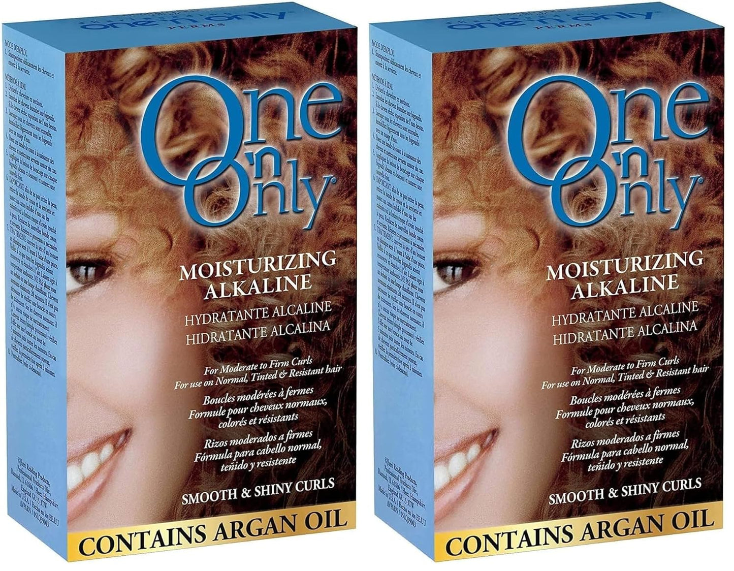 One 'n Only Moisturizing Alkaline Perm with Argan Oil, Moderate to Firm Curls, Fresh Scent, True-to-Rod Size Curls, Leaves Hair Shiny, Moisturized, and Manageable, (Pack of 2)