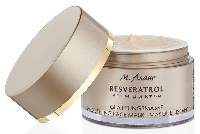 M. Asam Resveratrol Premium NT50 Smoothing Face Mask – Anti-aging face mask skin care with concentrated resveratrol & hyaluronic acid for increased radiance, facial care, 1.69 Fl Oz