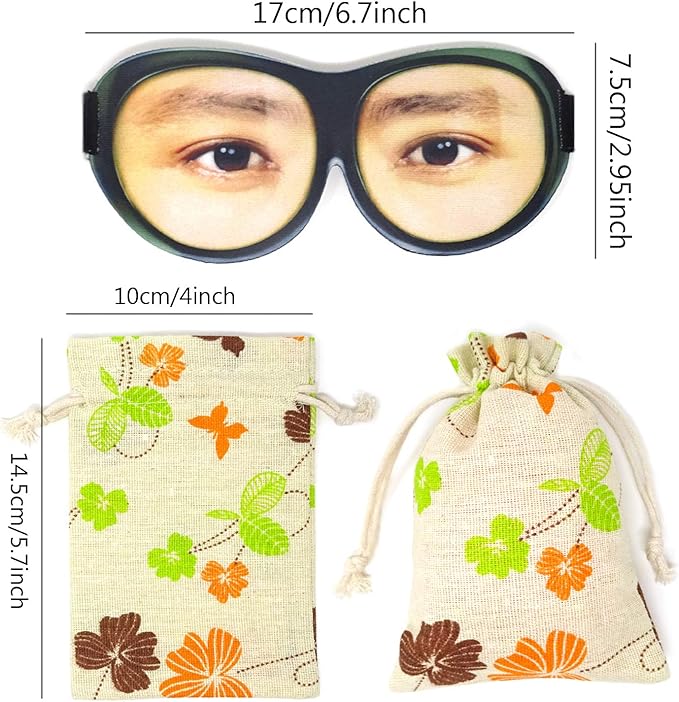 Honbay 3D Funny Eyeshade Soft Sleep Eye Mask with Adjustable Head Strap for Travel, Game, Party, Rest, Sleeping, etc (for Man) Black