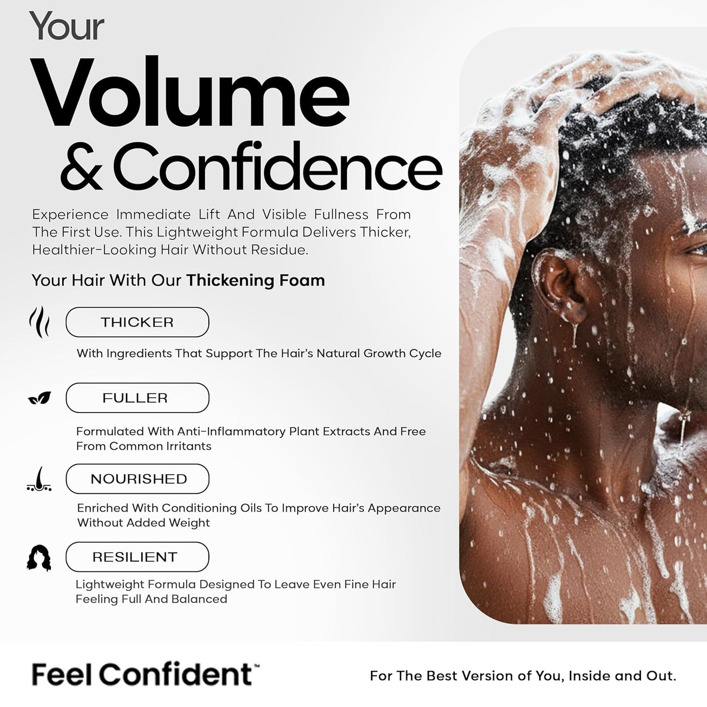 Haircare Thickening Foam - Hair Surgeon Formulated, 1.7 oz / 50 mL Foam Pump, White