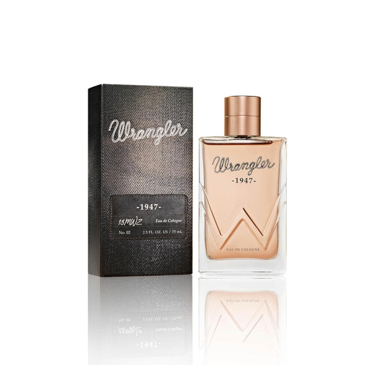 Wrangler 1947 Cologne for Men by Tru Western, 2.5oz, Cedarwood, Amber, Pink Pepper, Zesty Bergamot, Eucalyptus, & Ranch water Accord, Masculine Fragrance, Fresh Aromatics & Warm Resins