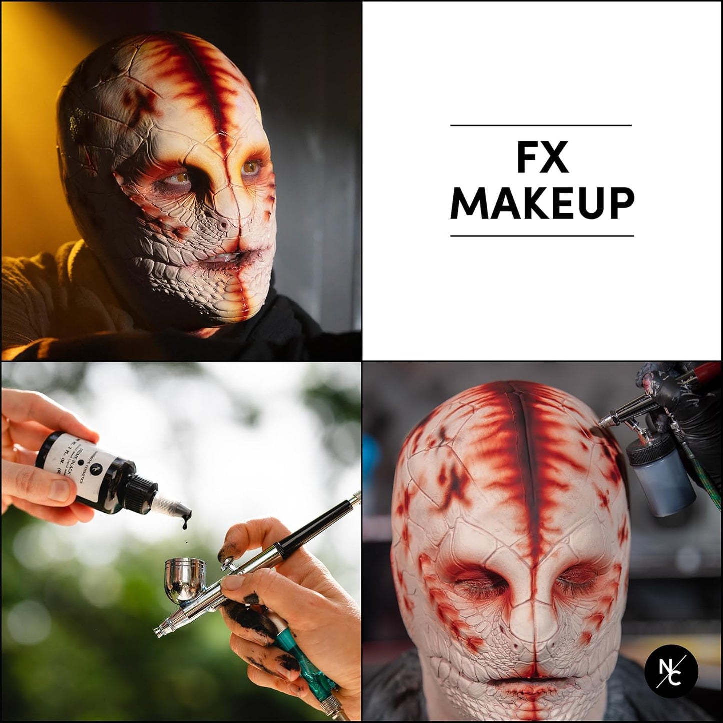 Narrative Cosmetics FX Alcohol Airbrush Paints - 2 fl oz, Skin Safe, Quick Dry, Waterproof, Sweatproof, Transferproof Liquid Makeup for Bodypainting, Theater, FX Makeup, Film and TV - Mauve