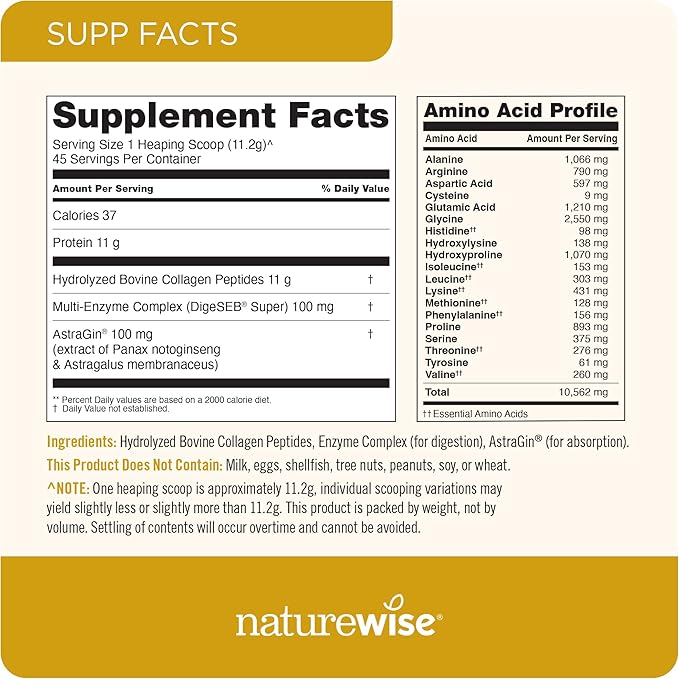 NatureWise Collagen Peptides Powder, Collagen for Women 1 & 3 Grass-Fed 45 Servings[45-Day Servings[45-Day Supply]