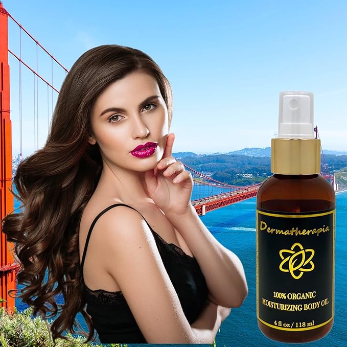 100% Organic Luxury Body Oil, Hair Oil, and Face Oil -Smoothing for Aging Skin, Scalp, and Problem Skin. Ultra Moisturizing and Delivers Nutrients to Promote Soft Skin and Silky Hair. Absorbs Quickly
