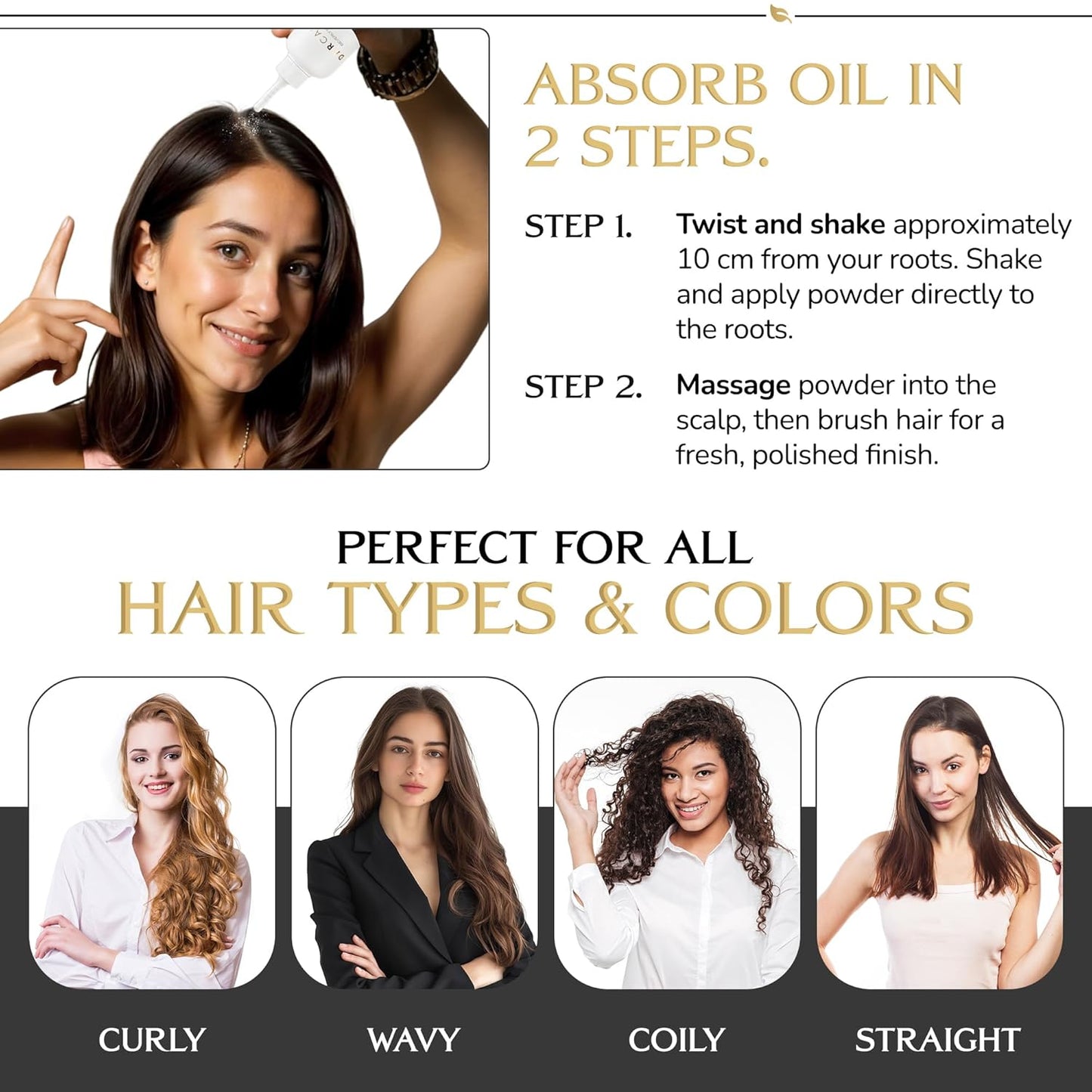 DARCASE Premium Dry Shampoo for Women - Non Aerosol Dry Shampoo Powder - Talc-Free & Hair Refreshing Powder Shampoo for Men & Women - For All Hair Types - 6.5oz - Unscented