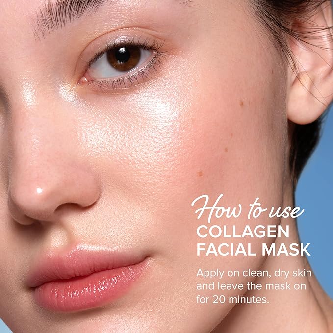 MAREE Collagen Facial Mask with Hyaluronic Acid 2 PACK - Sheet Face Masks Skincare with Green & Red Algae Extract - Hydrating Mascarillas Faciales For Women Skin Care | Facial Mask 2 Pack