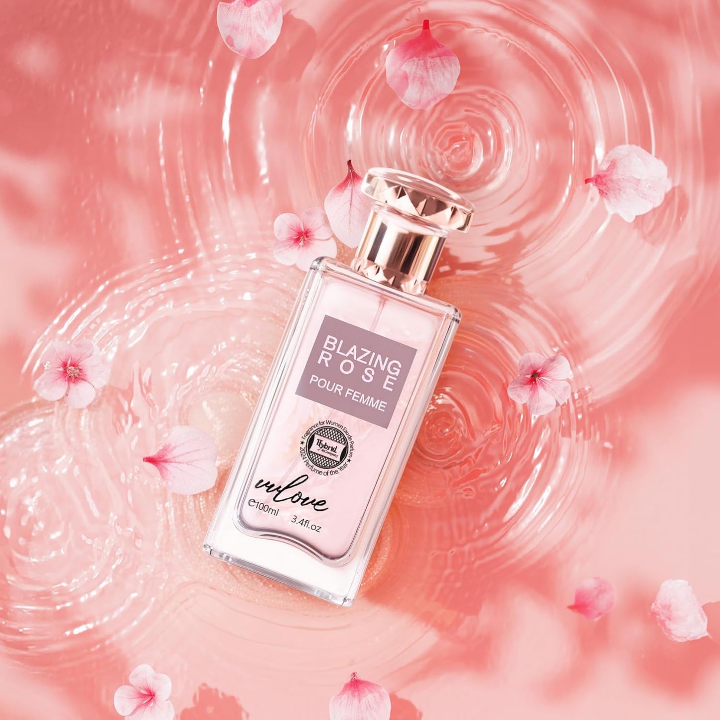 Hybrid & Company Women Blazing Rose Pour Femme Eau De Parfum Vaporisateur Natural Spray 3.4 Fl Oz