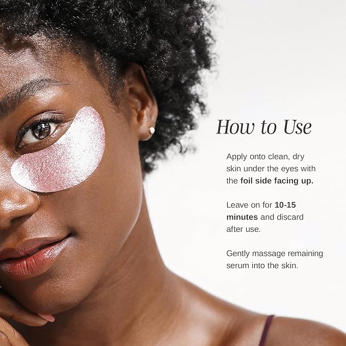 Wander Beauty Baggage Claim - Rose Gold Foil Under Eye Patches For Dark Circles and Puffiness - Under Eye Mask Depuffs & Firms - Brightening Eye Mask for Under Eye Bags (6 Pairs)