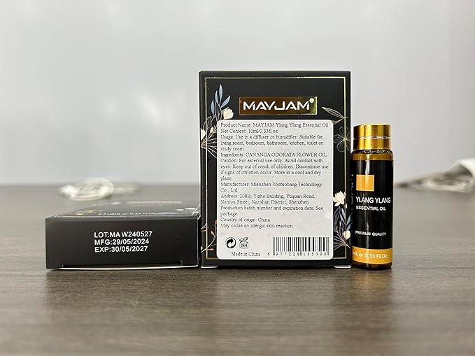 Ylang Ylang Essential Oil, MAYJAM 10ML/0.33FL.OZ Premium Ylang Ylang Oils for Soap Candle Making, Diffuser, Bedroom, Living Room, Office