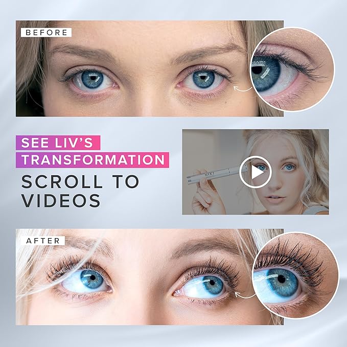 NYK1 CONCENTRATED Lash Serum For Eyelash Growth (3ml) LashForce Eyelash Serum To Grow Lashes Longer And Thicker - Lash Growth Serums For Easy Application And Long Lasting Results For Fuller Eyelashes