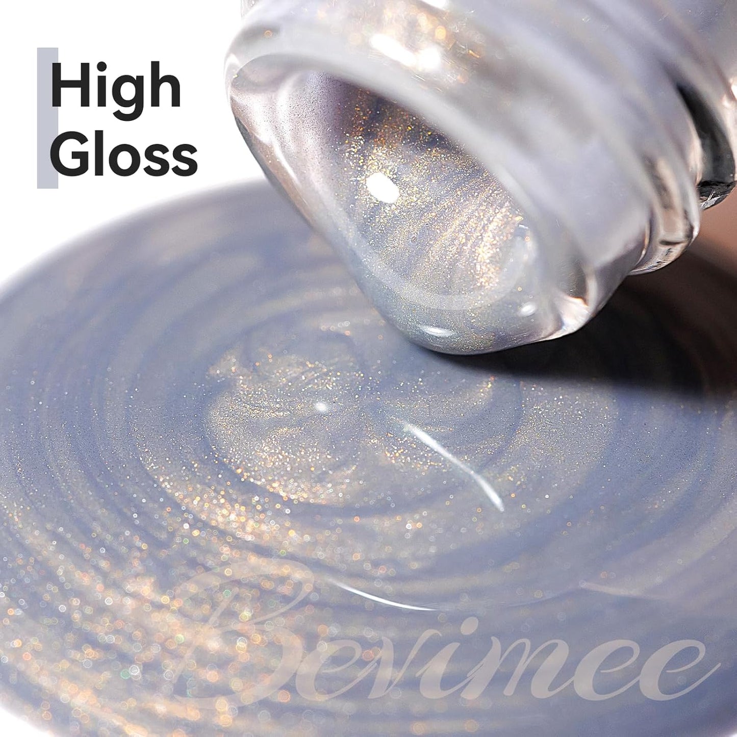 Cat Eye Gel Polish Silver Glass Jelly Magnetic Nail Polish Gel Smoothie Glitter Gloss Shine Holographic Color Velvet UV Gel Polish For Nail Art Manicure DIY At Home 12ml