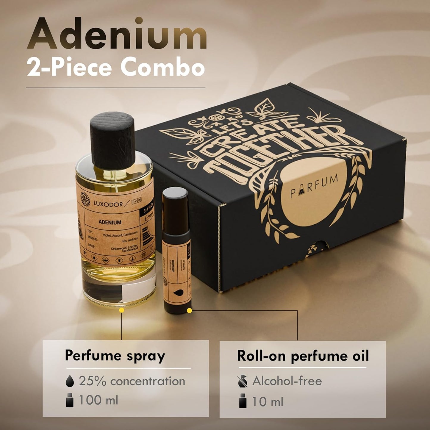 Inspired by S.antal 33 Eau De Parfum for women and men, Long Lastin, Vegan, 2-piece Bundle (Perfume Spray 3.4 fl. oz,100ml + Concentrated Perfume Oil 10ml)