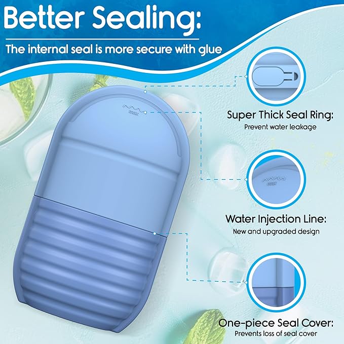 1Pcs Ice Roller for Face, Ice Face Roller, Reusable Silicone Ice Mold for Face, Facial Beauty Ice Roller Skin Care Tools for Shrink Pores Anti Wrinkle Reduce Puffiness (Green)