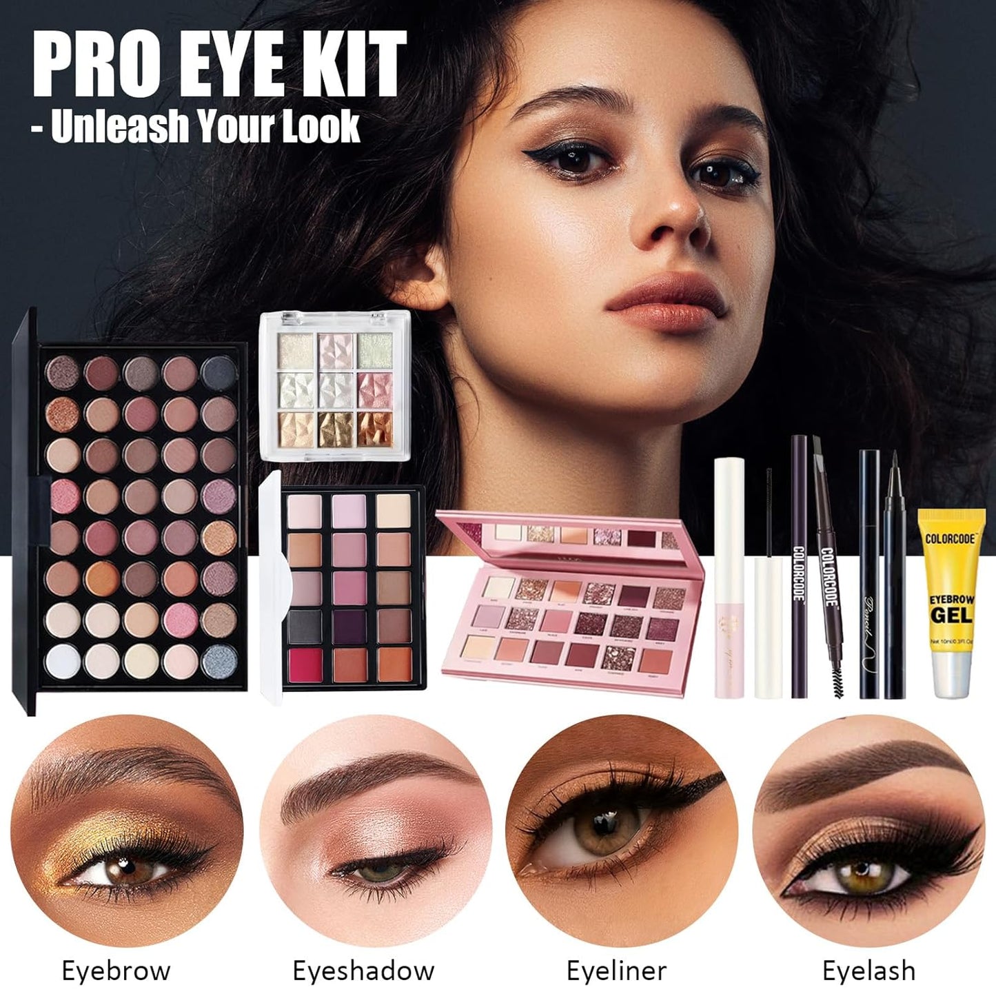 Makeup Kit for Women Full Kit, All in One Makeup Set with Eyeshadow Palettes Eyeliner Mascara Powder Foundation Concealer Contour Stick Blush Lip Gloss Brush Set, Biginner-Friendly Makeup Kits (CK03)