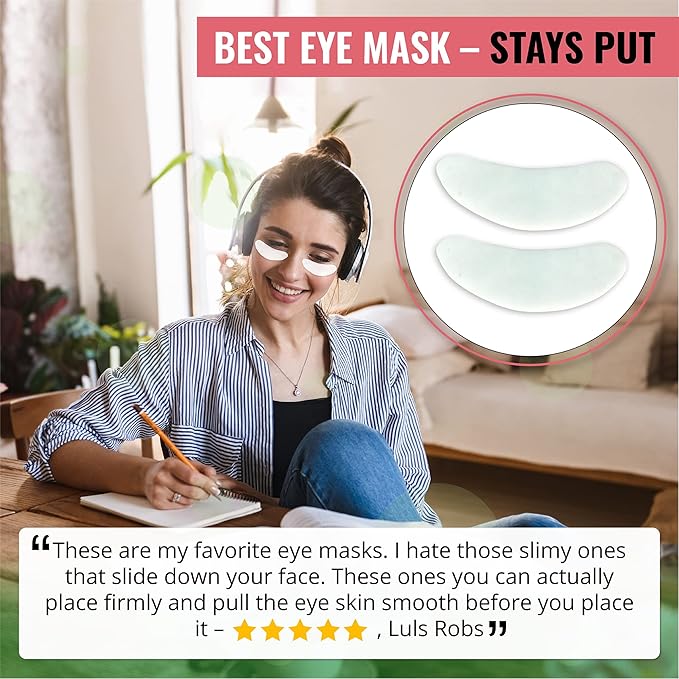 Under Eye Patches for Dark Circles and Puffiness (20 Pairs) - Korean Skin Care Caffeine Collagen Eye Patches for Puffy Eyes -Hydrogel Eye Patch - Under Eye Mask - Aloe Vera Rose Green Tea Gel Eye Pads