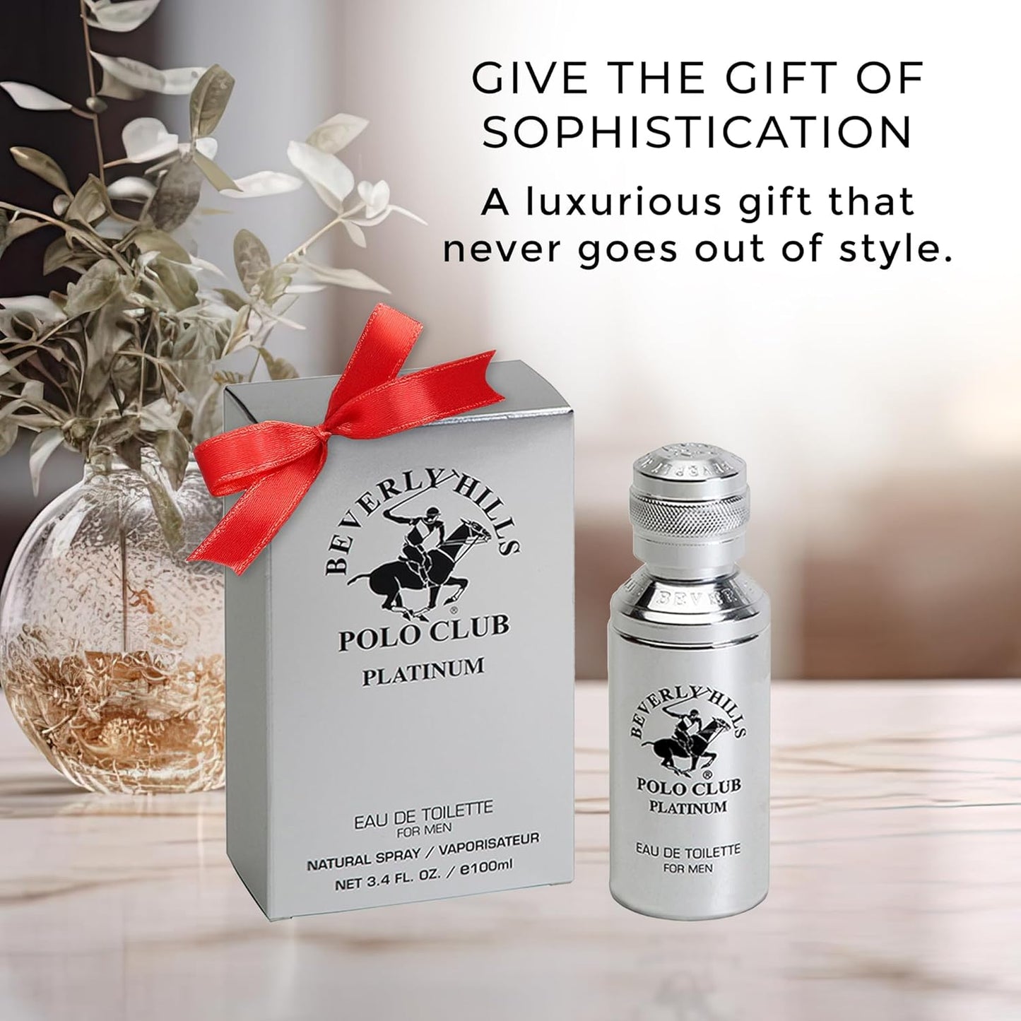 Beverly Hills Polo Club PLATINUM - Cologne for Men with Notes of Cedar, Cinnamon & Orange - Classy & Sexy Fragrance Scent - Eau De Toilette Spray 3.40fl.oz / 100ml