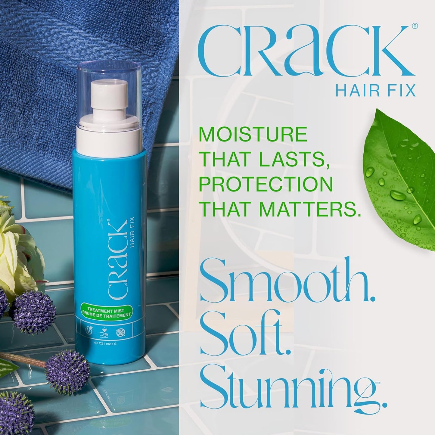 Crack HAIR FIX Mist Spray - Moisturizes & Protects Hair From Dryness & Thermal Damage, Improves Texture - 6 oz