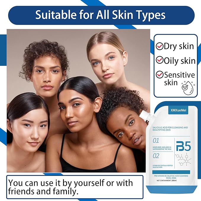 Moisturizing B5 Face Serum Mask,Lightweight & Oil Control Facial Serum,Hydrating Face Serum for Skin Care,B5 Facial Mask with Salicylic Acid