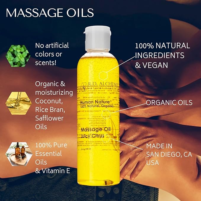RD Alchemy - 100% Natural & Organic Edible Massage Oil with Organic Essential Oils. Sweet & Spicy Flavor: Spicy Vanilla - Vanilla and Cinnamon Oils!