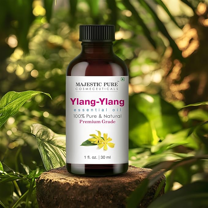 MAJESTIC PURE Ylang Ylang Essential Oil | 100% Pure and Natural Ylang Ylang Oil | Premium Grade Essential Oils for Hair Care, Home Diffusers, Skin, Aromatherapy, Massage and Humidifiers | 1 Fl Oz