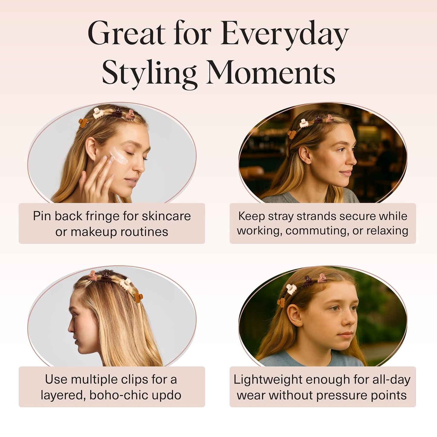 Kitsch Small Hair Clips for Women and Girls – Mini Claw Clips – Hair Accessories – Daily Styling, Recycled, | Ideal Gifts for Women Sedona – 8pc Set