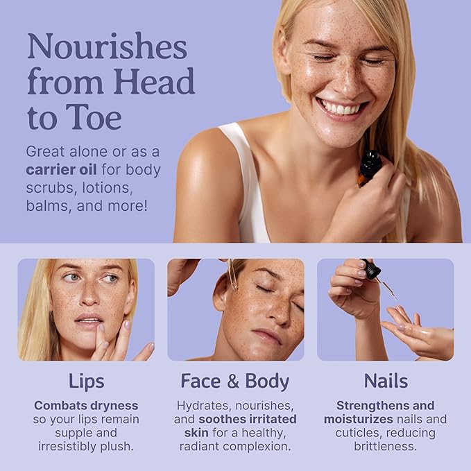 Bella Terra Oils - Organic Borage Seed Oil 2oz - Dive into a World of Omega-6 & Essential Minerals, Natural Nourishment for a Radiant Complexion