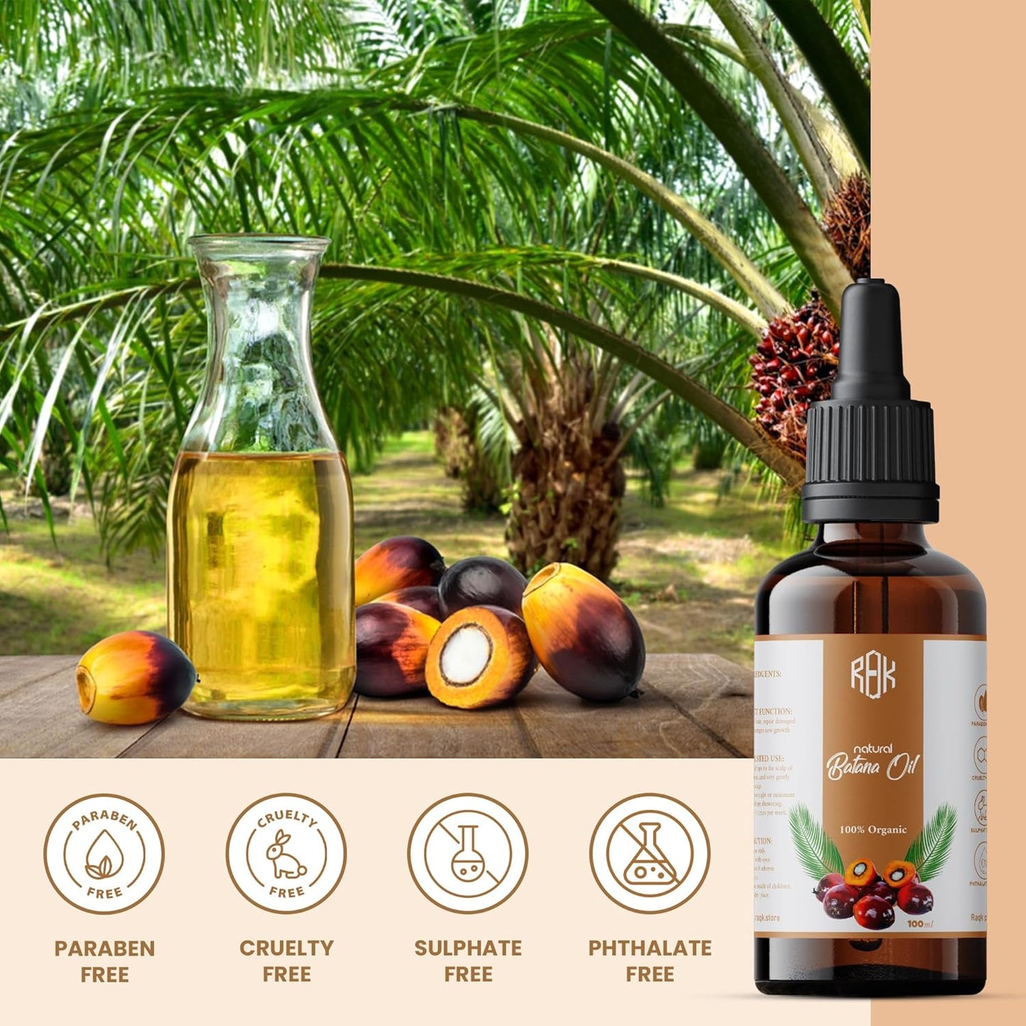 Batana Oil for Hair Growth Natural Scalp Oil for Strengthening, Repairing Damaged Hair, and Encouraging New Growth Pure & Paraben-Free Hair Growth Oil with Easy Dropper Lid and Eyelash kit