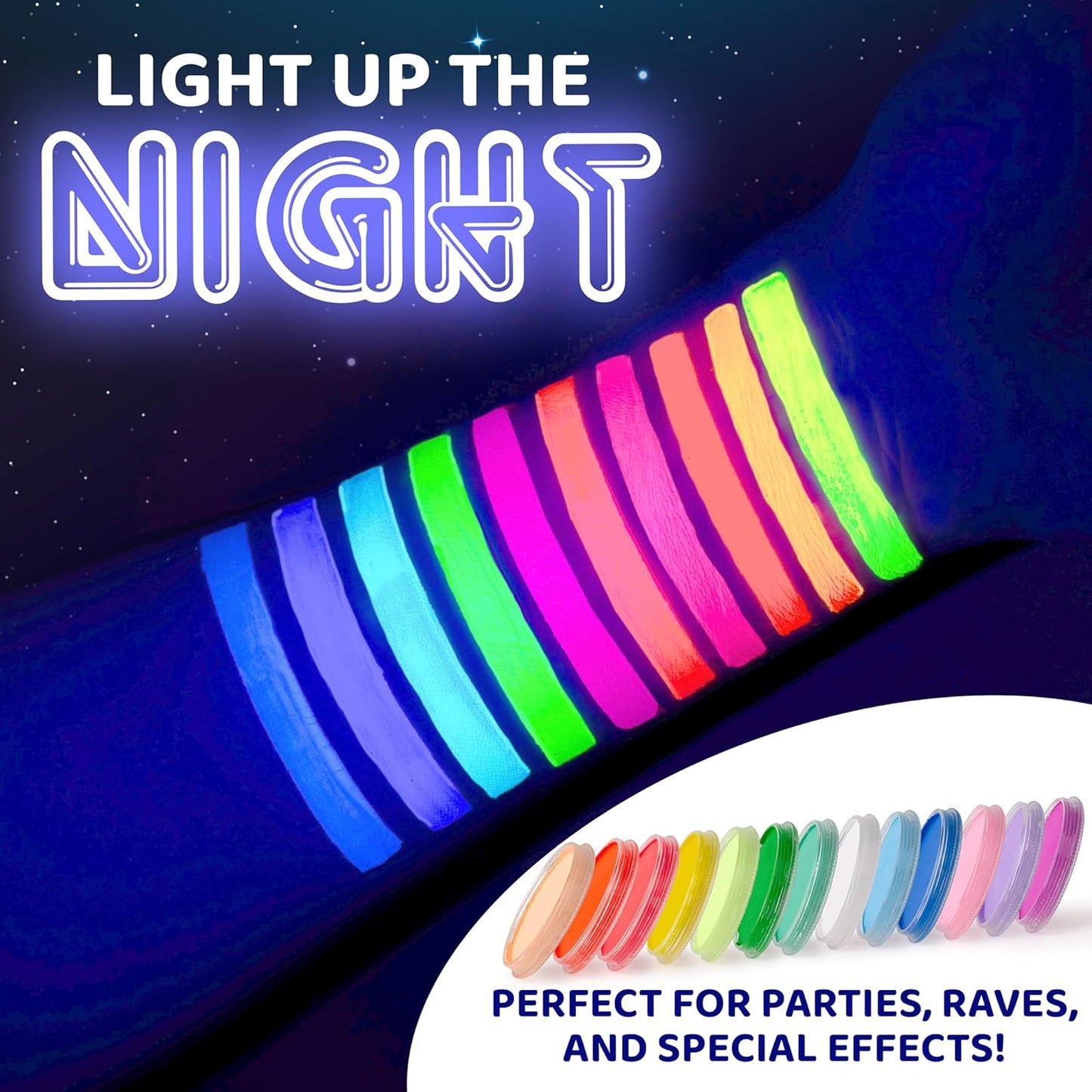 Blue Squid Face Paint Water Based Single Cake Professional Face & Body Paint - Water Activated, Kids Adults Face Painting for Costume, Halloween Makeup, Cosplay - UV Pastel Turquoise Face Paint 30g