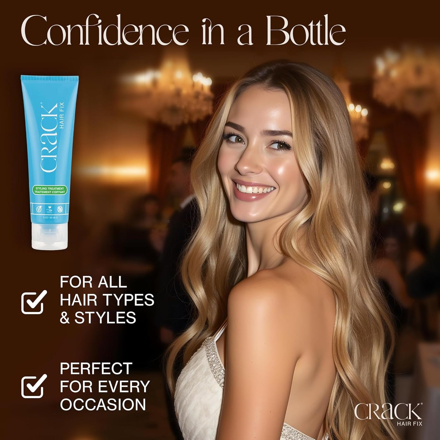 Crack HAIR FIX Styling Creme - Multi-Tasking, Anti-Frizz, Leave-In Styling Aid With Protection