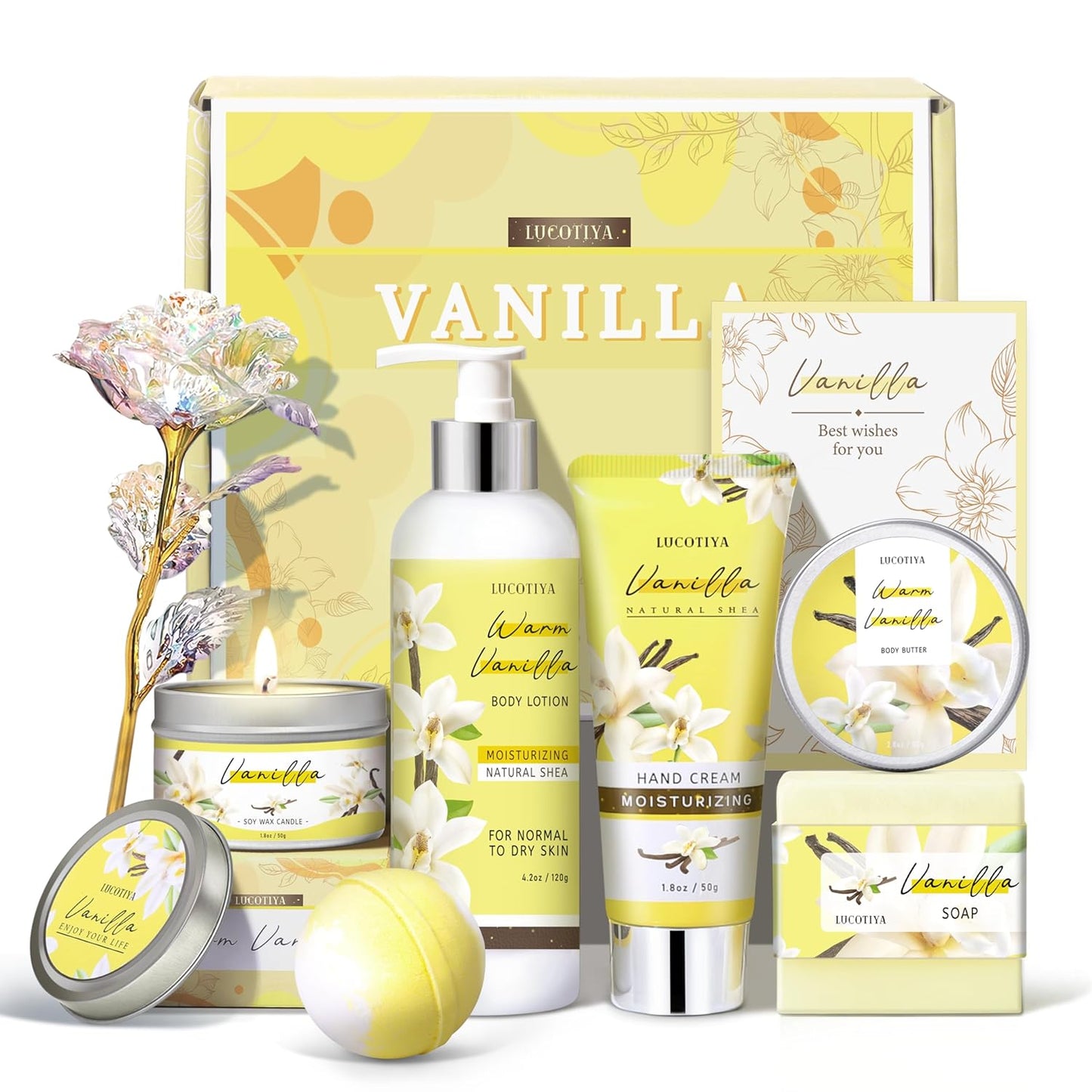 Gifts for Women, Birthday Gifts for Women, Bath and Body Gifts Set, Vanilla Spa Gift for Self Care,Thank you Relaxing Bath Sets for Mom, Girlfriend, Sister, Female Friends, Coworker