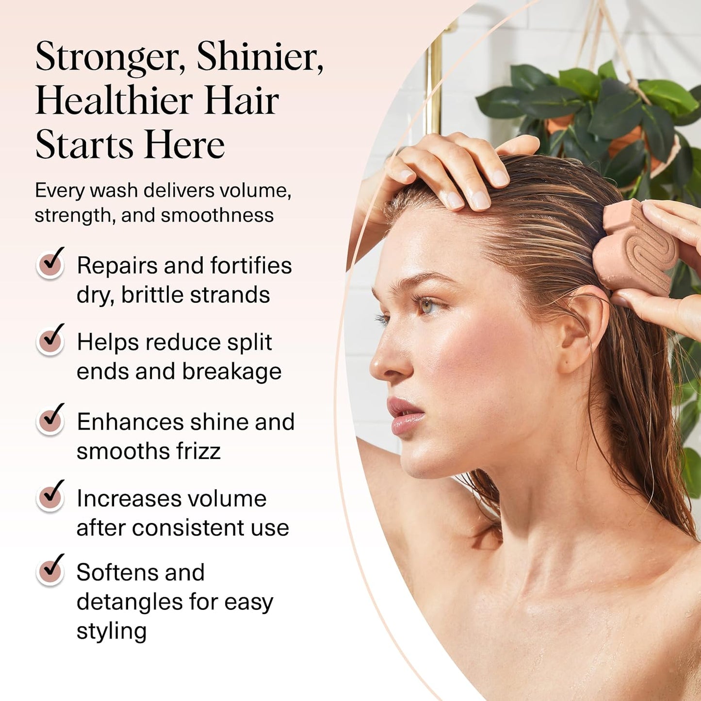 Kitsch Rice Water Shampoo Bar for Hair Growth – Strengthening Hair Shampoo for Men and Women – Reduce Breakage, Boosts Shine – Paraben, Silicone & Sulfate-Free, Vegan Hair Care - 3.2 oz