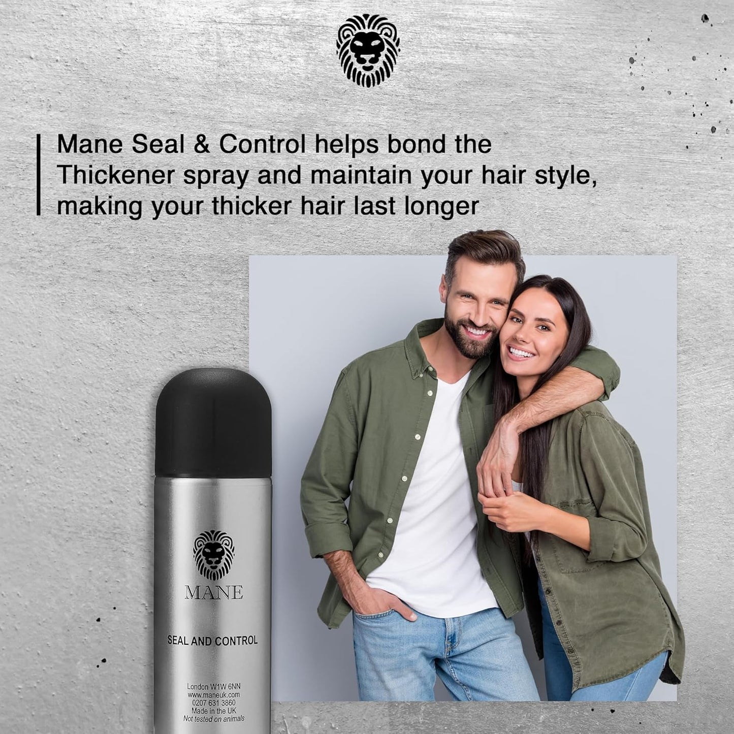 Mane Hair Thickening Spray & Root Touch Up, Seal & Control Combo Pack, Instantly Thicker Hair for Men & Women, Fill in Hairlines and Hide Thinning and Fine Patches - Hazel, 12 Colors (6.76 oz)