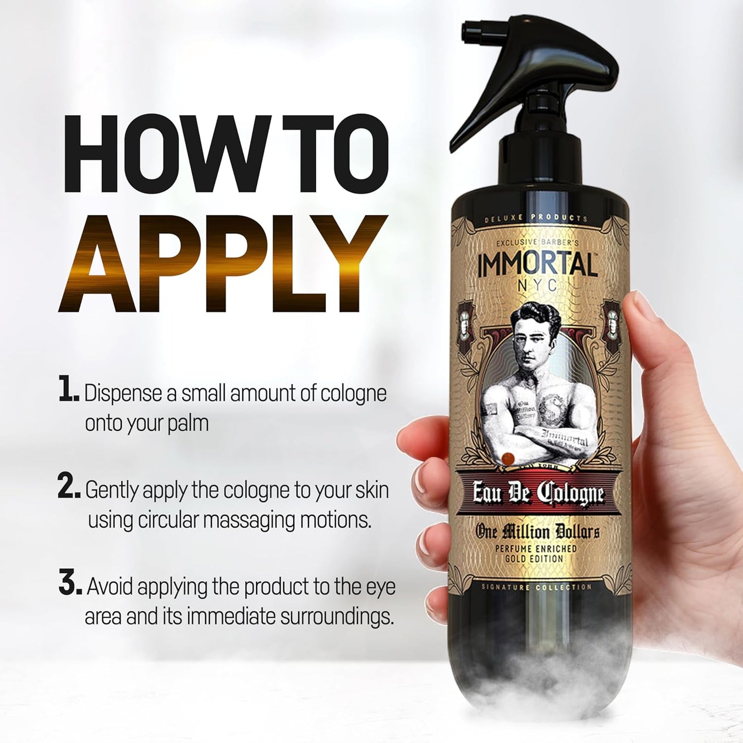 One Million Dollars After Shave Spray Body/Face 17oz. Premier Men's Cologne, - Exclusive Barbers - Softens Skin - Refreshes/disinfects and Relieves Face and Skin - Moisturizing Formula After Shaving