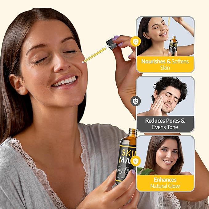 Organic Castor Oil, Rosehip Oil & Black Seed Oil for Face - Anti-Aging Facial Oil & Moisturizer for Women, Natural Ancient Remedy for Hydrated, Glowing Skin - Cold Pressed Face Oil (1 Fl Oz)