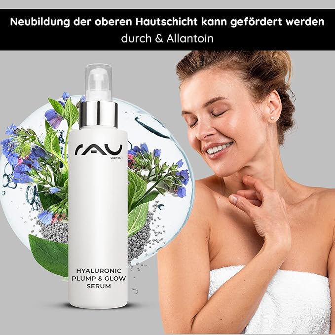 RAU Hyaluronic Plump & Glow Serum (3.38 Fl oz.) - Glow booster & moisturizer - for dry, mature and irritated skin - soothing serum - hydrating concentrate
