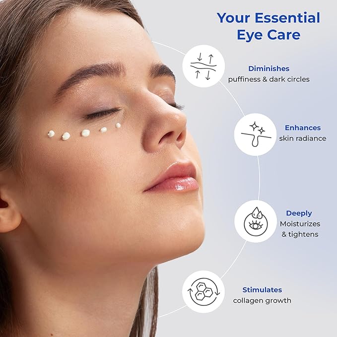 Under Eye Cream for Puffiness & Dark Circles + Argireline & Matrixyl 3000 Serum Bundle - Anti-Aging Eye Cream and Collagen-Boosting Face Serum for Fine Lines, Wrinkles, and Hydrated Skin