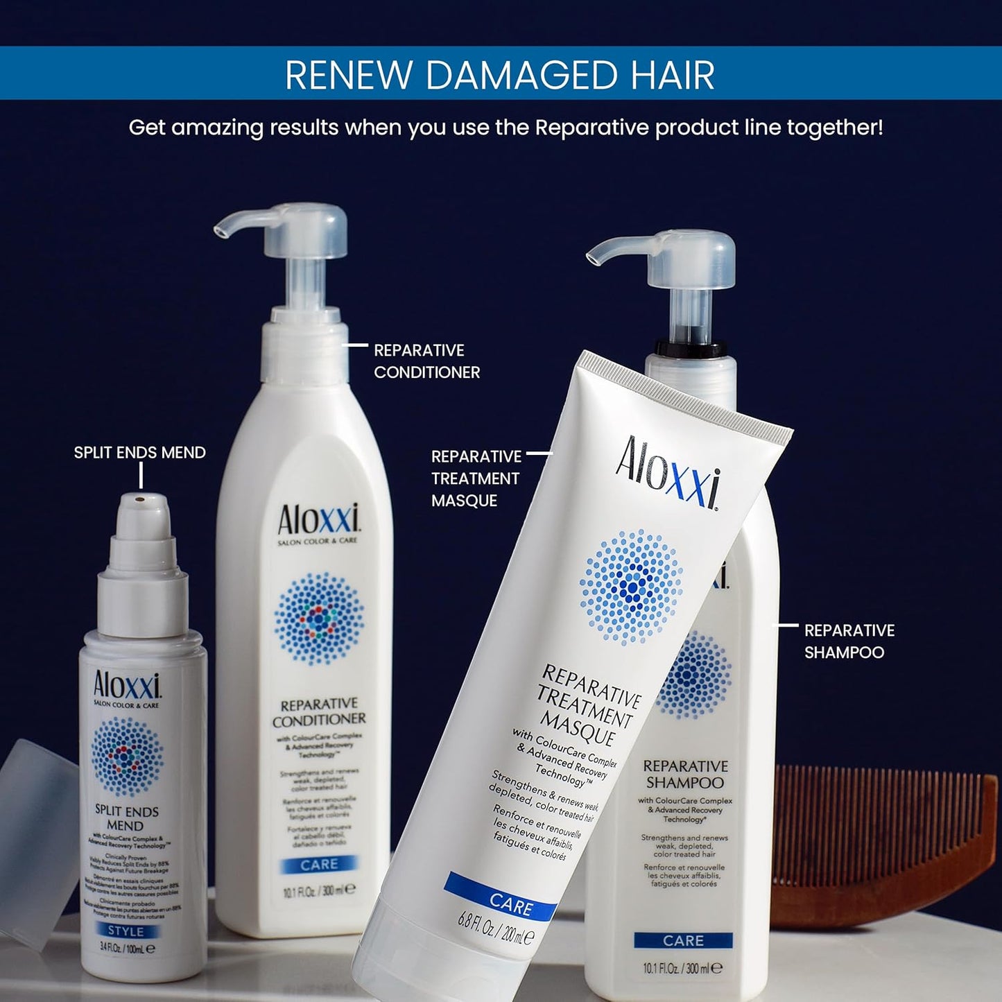 ALOXXI Repair Hair Mask for Color-Treated Hair Enriched with Keratin & Peptides, Deep Conditioning Treatment for Dull and Damaged Locks, 16.9 Fl Oz