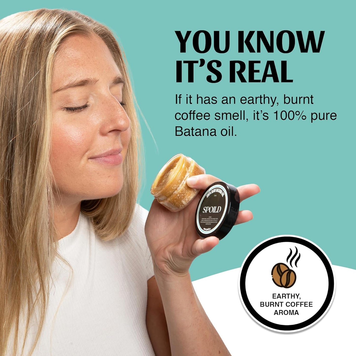 Raw Batana Oil for Hair Growth - Sourced from Honduras - Dr. Sebi Approved - 100% Organic and Unrefined - For Thicker, Stronger Hair - 2oz.