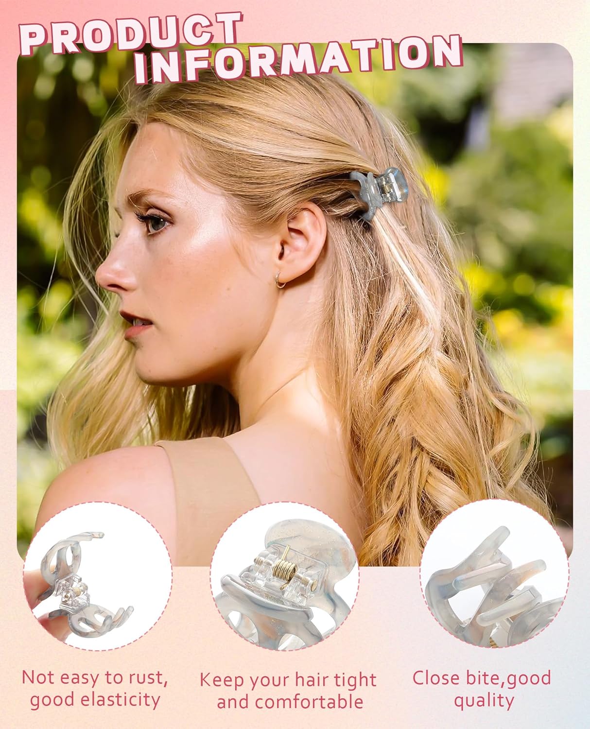 Claw Hair Clips Jaw Clamps - 12PCS Small Hair Claw Jaw Clamp for Thin Hair Styling Accessories Classic Hair Clamp for Women Girls (Sequins(Octopus))