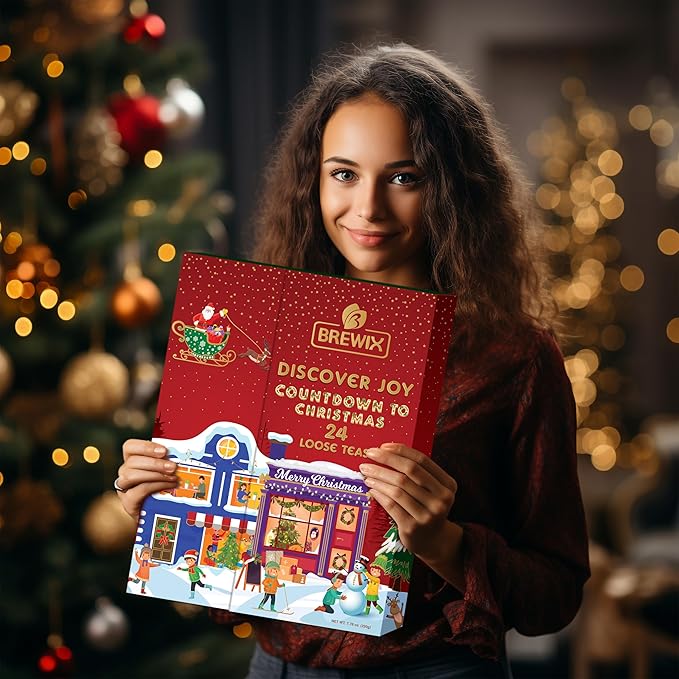 BREWIX, Herbal & Tea Gift Calendar, Advent Calendar 2024 Loose Leaf Teas | Limited Edition I 24 Unique Flavors | Best for Birthdays, Anniversaries & Holidays | Christmas Advent Calendar 2024 for Adults, Advent Calendar 2024 Adult Women and Men