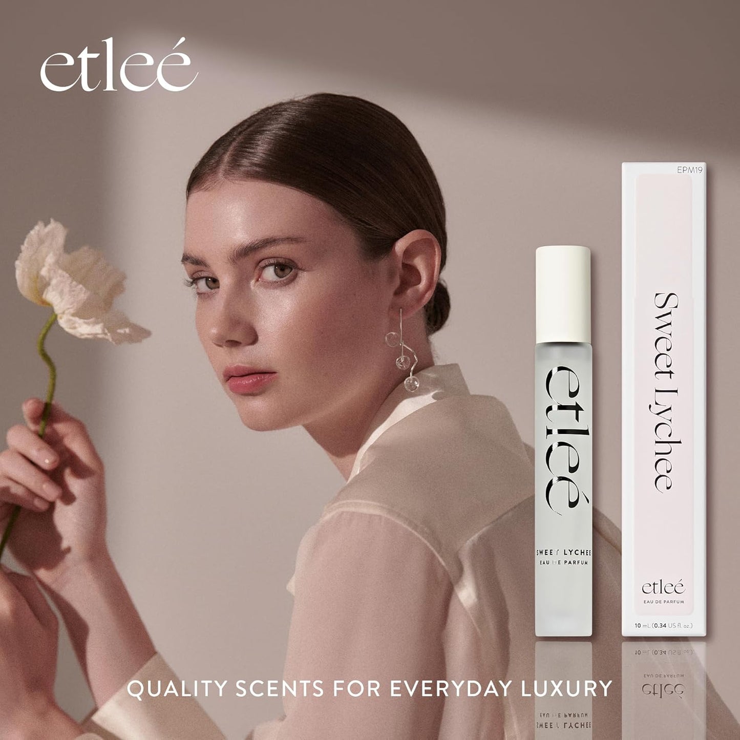 Sweet Lychee Eau de Parfum 0.34oz, Fruity Floral Long Lasting Perfume With Vanilla, Apple, Lemon, Amber, Musk, Rose & Jasmine, Layerable Luxury Fragrance for Women & Men for Everyday Wear